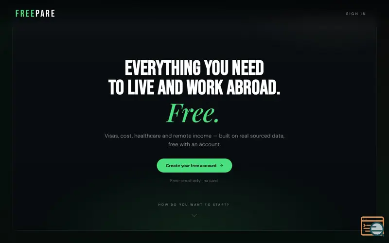 Screenshot of Freepare