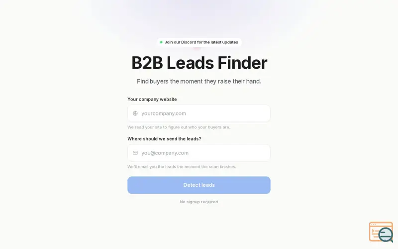 Screenshot of B2B Leads Finder