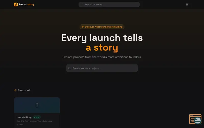 Screenshot of launchstory