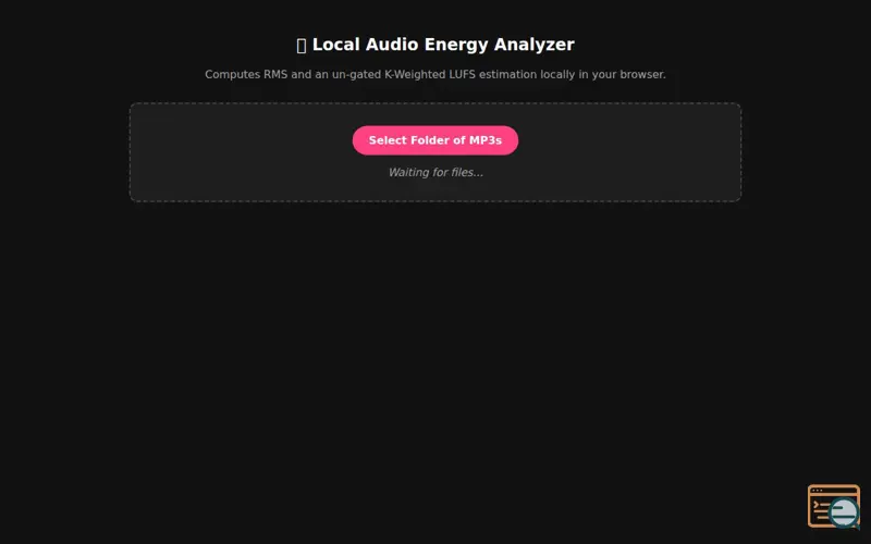Screenshot of Audio Energy Analyzer (RMS & LUFS)