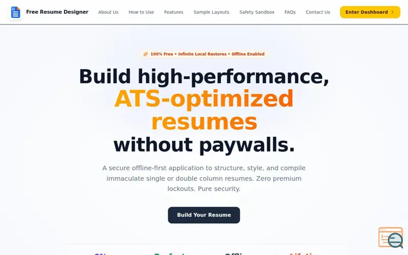 Screenshot of ATS Compliant Free Resume Designer 