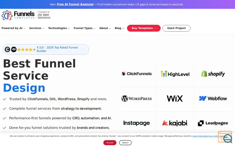 Screenshot of Cffunnels