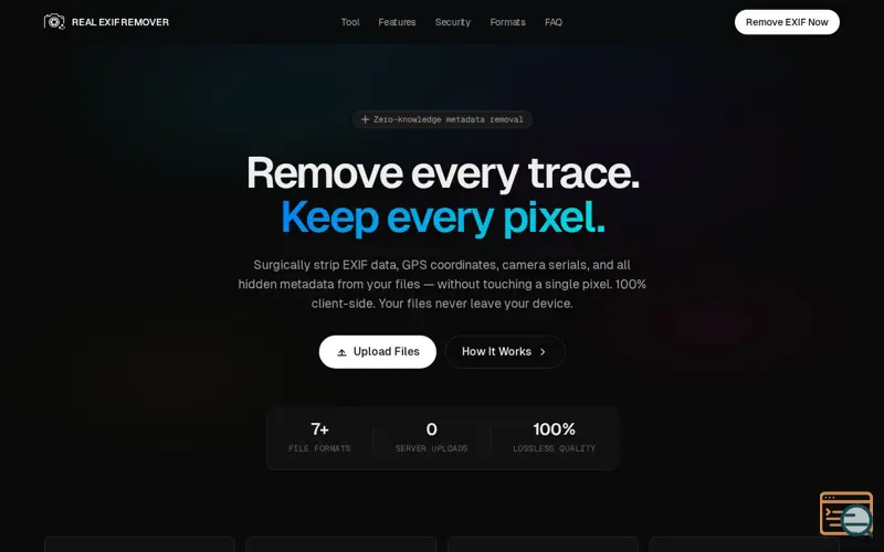 Screenshot of REAL EXIF REMOVER