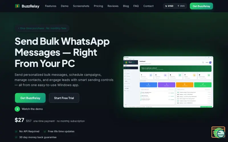 Screenshot of BuzzRelay