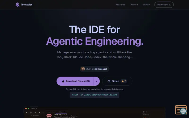 Screenshot of Tentacles IDE