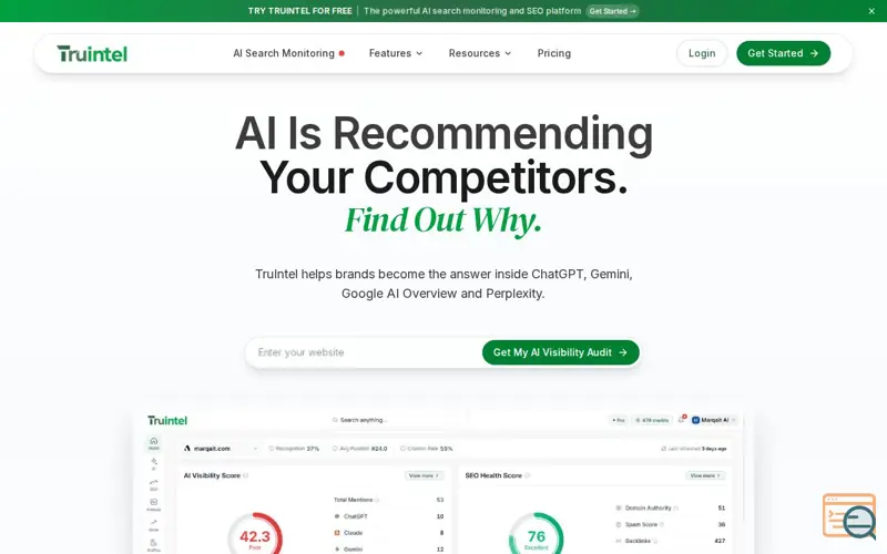 Screenshot of TruIntel