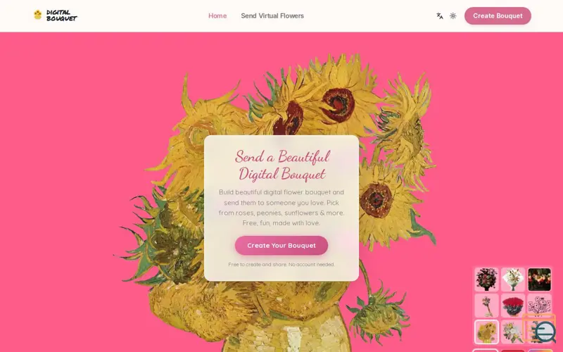 Screenshot of DigiBouquet
