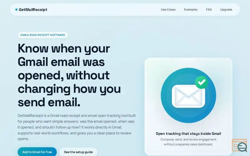 Screenshot of GetMailReceipt
