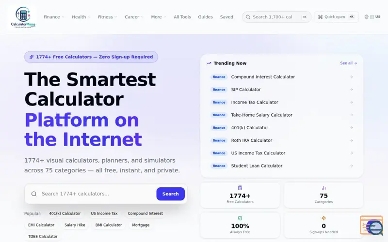 Screenshot of CalculatorMama