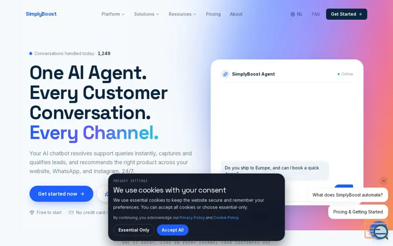 Screenshot of SimplyBoost