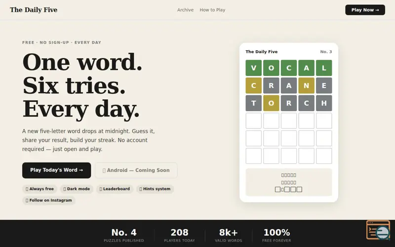 Screenshot of The Daily Five