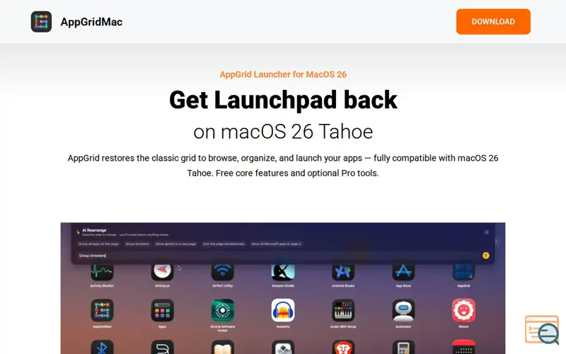 Screenshot of AppGrid