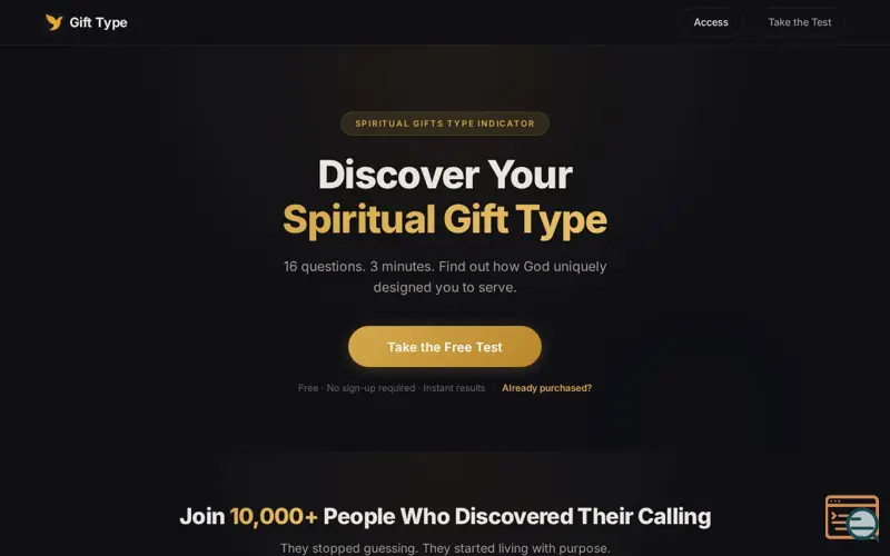 Screenshot of MyGiftType - Spiritual Gifts Test