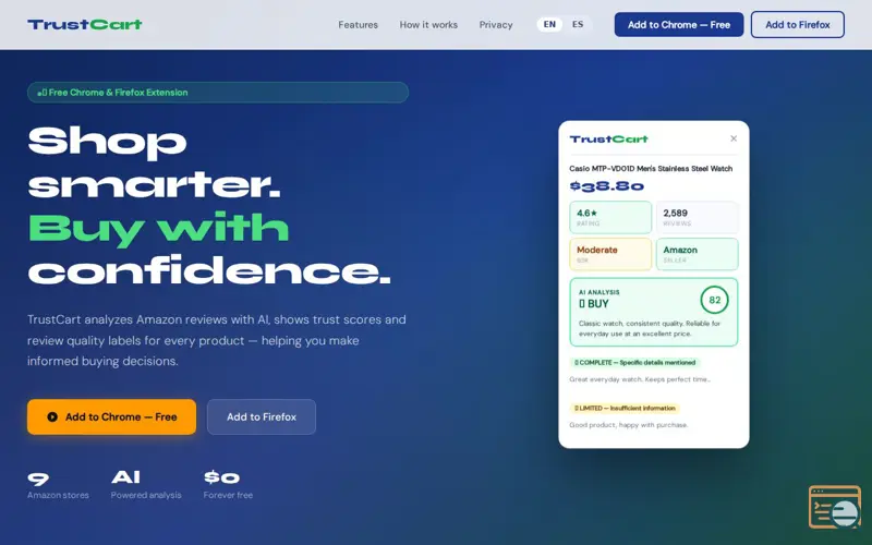 Screenshot of TrustCart