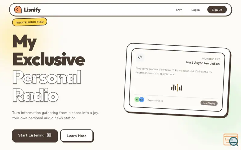 Screenshot of Lisnify
