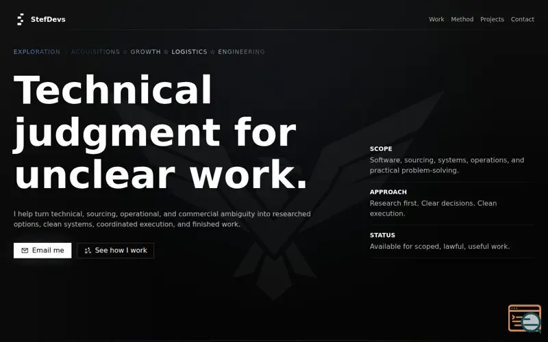 Screenshot of StefDevs