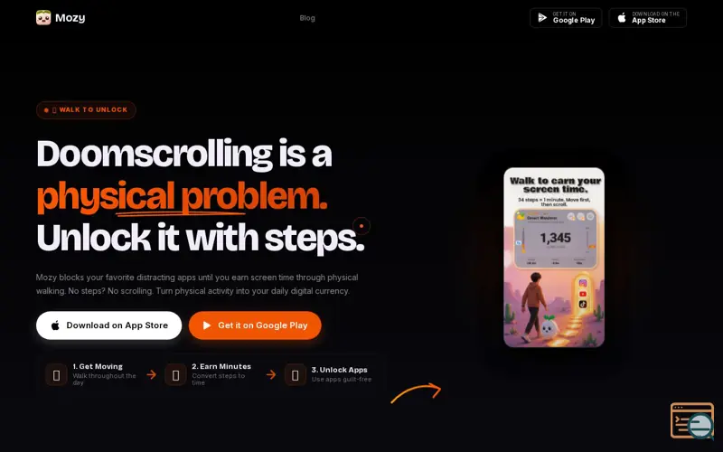 Screenshot of Mozy: Walk to Unlock Apps