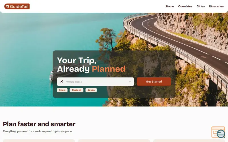 Screenshot of GuideTail