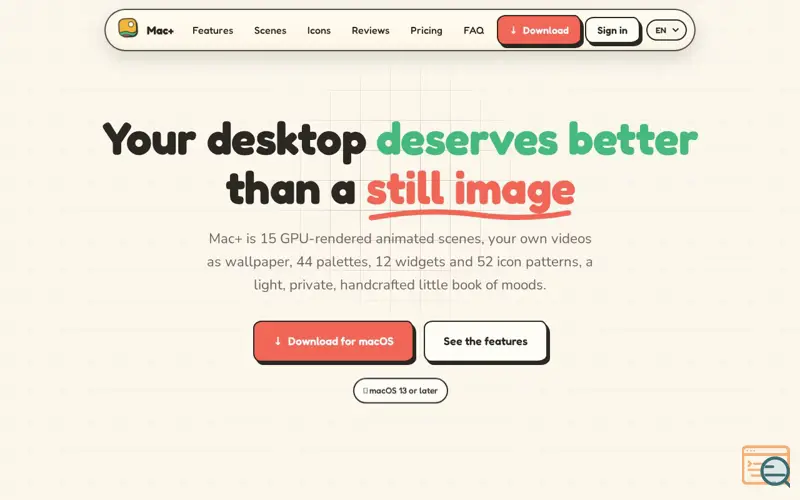 Screenshot of Mac+