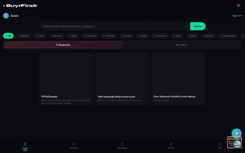 Screenshot of BuyrFindr