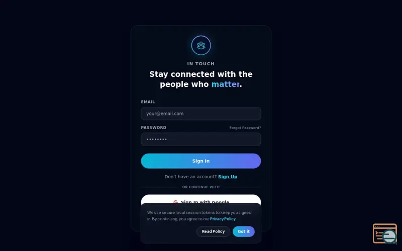 Screenshot of In Touch