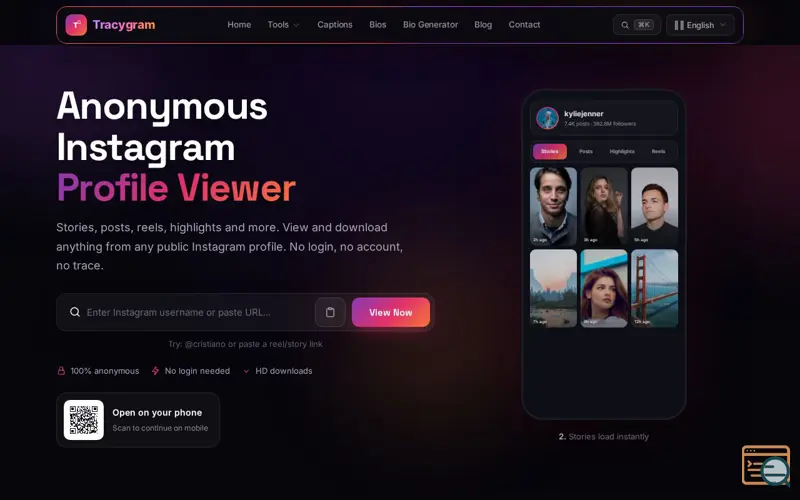 Screenshot of Tracygram