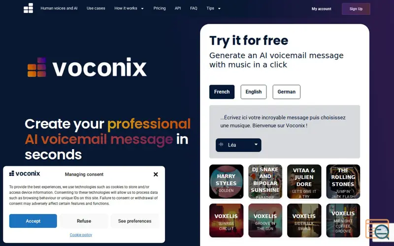 Screenshot of Voconix