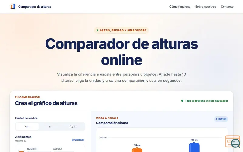 Screenshot of Comparador de alturas