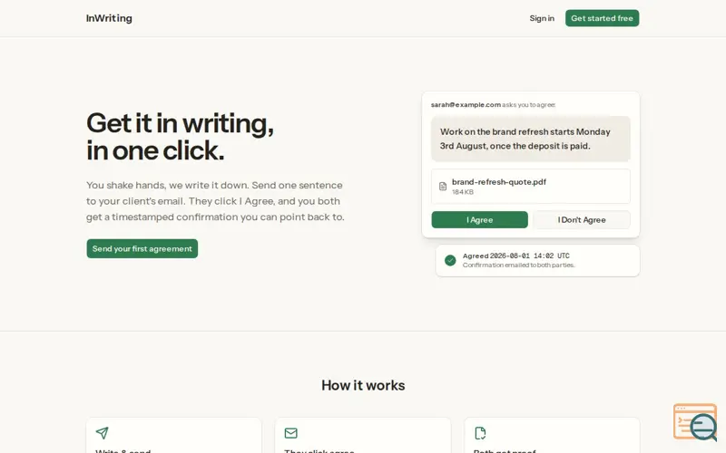 Screenshot of InWriting