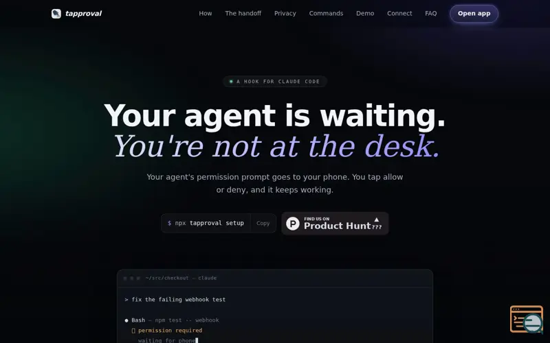 Screenshot of tapproval