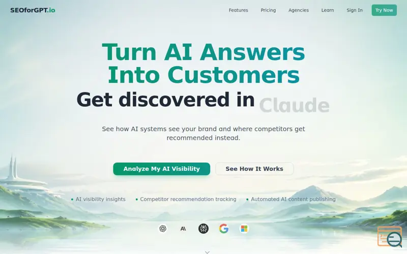 Screenshot of SEOforGPT, a launch using Brandfetch
