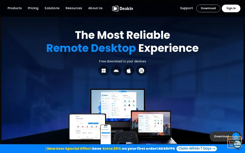 Screenshot of DeskIn