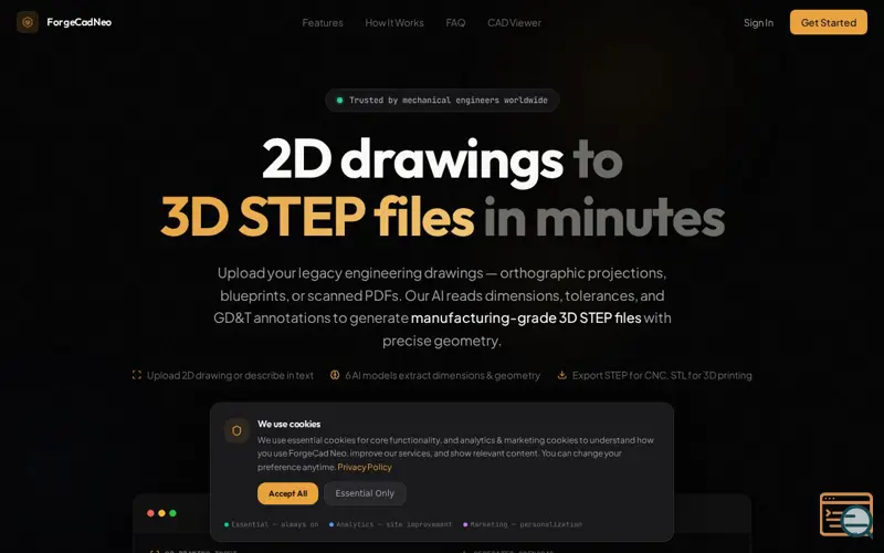 Screenshot of ForgeCadNeo