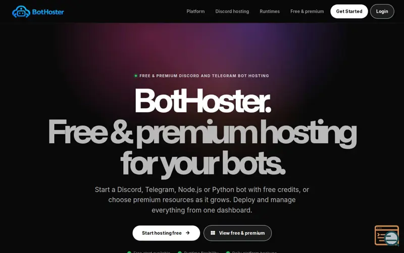 Screenshot of BotHoster