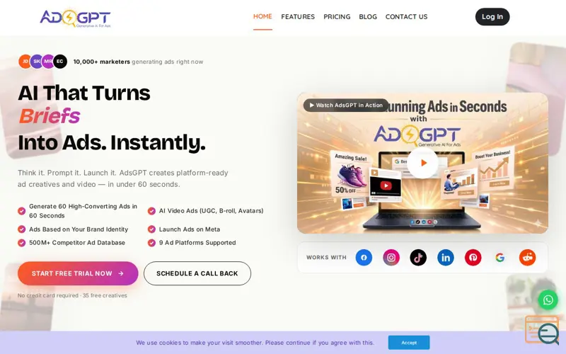 Screenshot of AdsGPT
