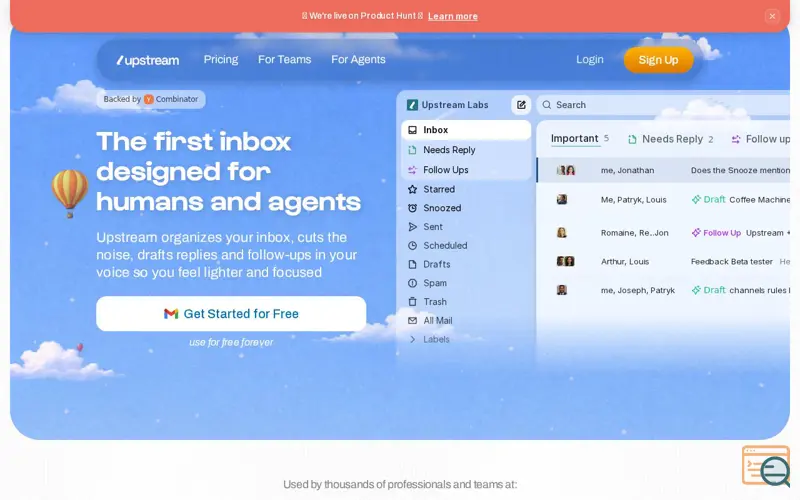 Screenshot of Upstream
