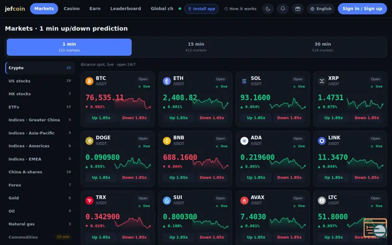 Screenshot of jefcoin