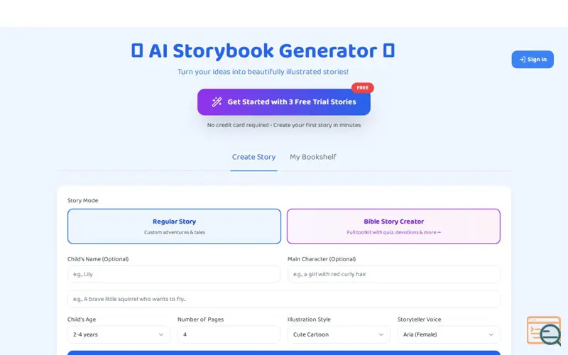 Screenshot of SoulTribe AI Storybook