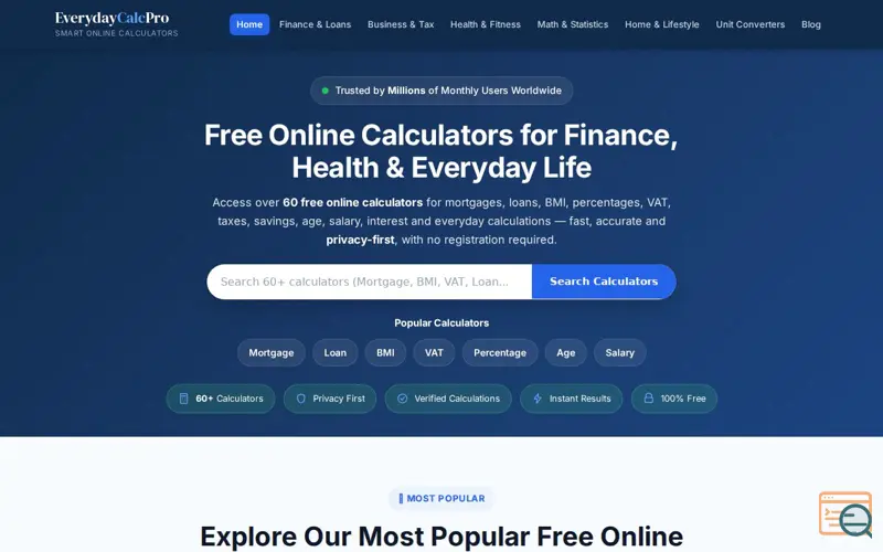 Screenshot of Everydaycalcpro