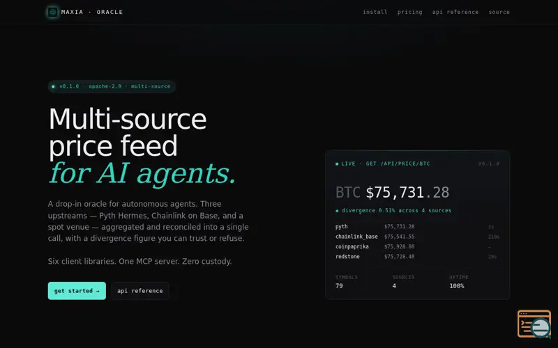 Screenshot of MAXIA Oracle