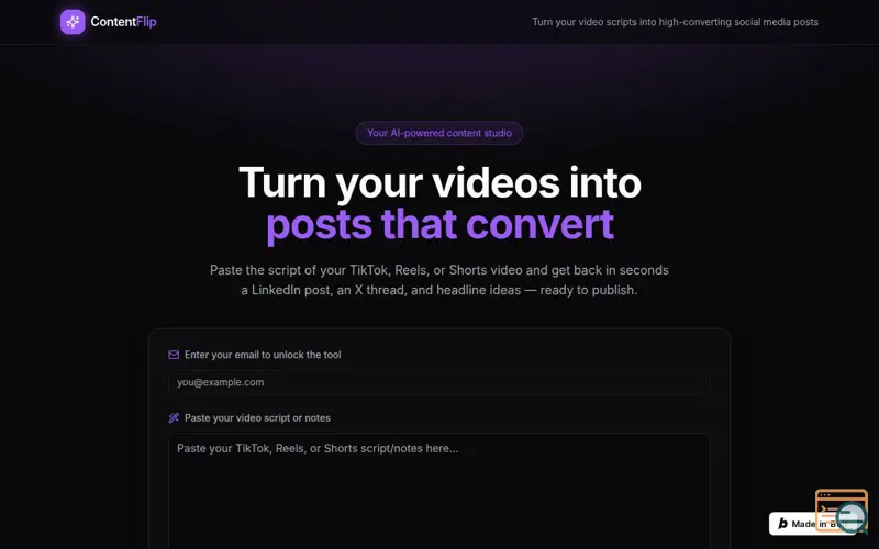 Screenshot of ContentFlip