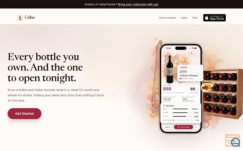 Screenshot of Cellar — AI Wine Scanner & Cellar Tracker for iPhone