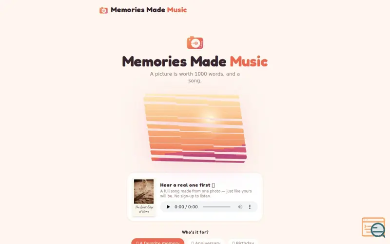 Screenshot of Memories Made Music