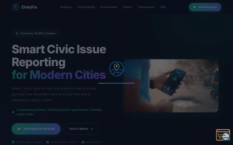 Screenshot of CivicFix