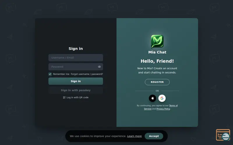 Screenshot of Mia Chat