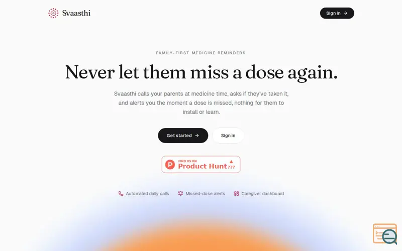 Screenshot of Svaasthi