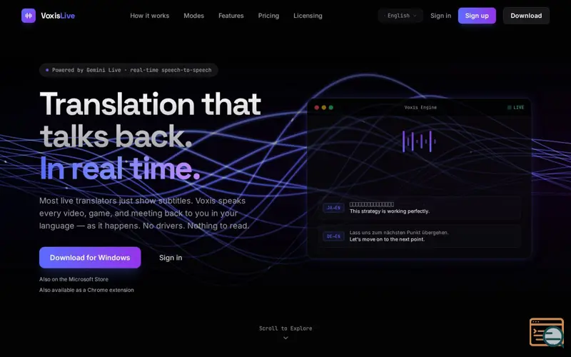 Screenshot of VoxisLive