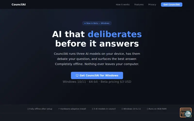 Screenshot of CouncilAI