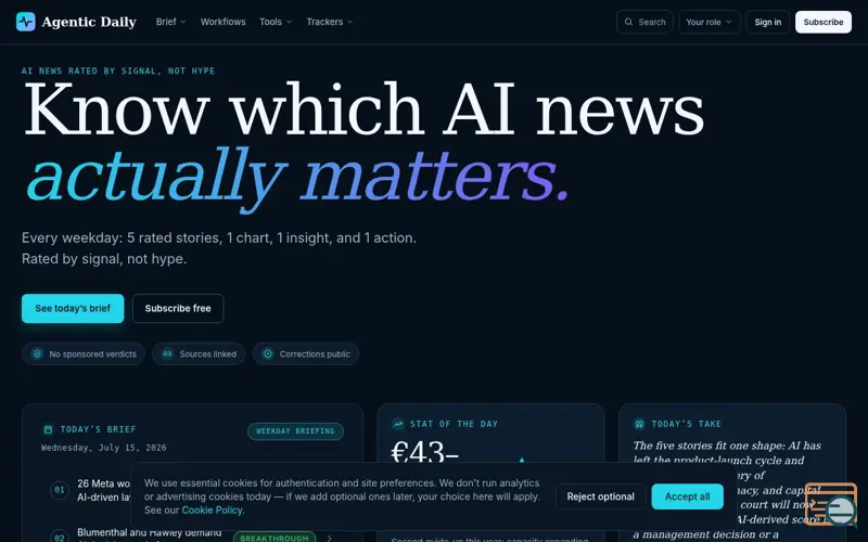 Screenshot of Agentic Daily