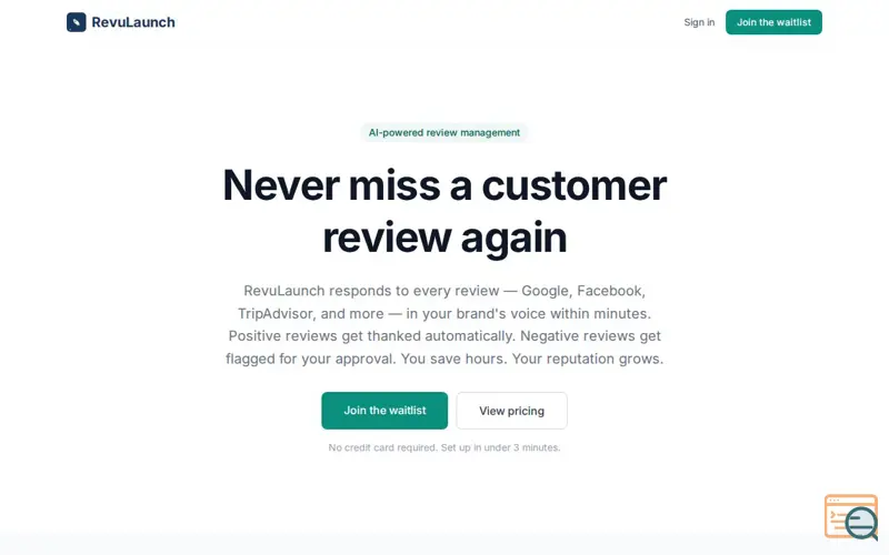 Screenshot of RevuLaunch